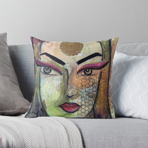 She loved to discover Throw Pillow