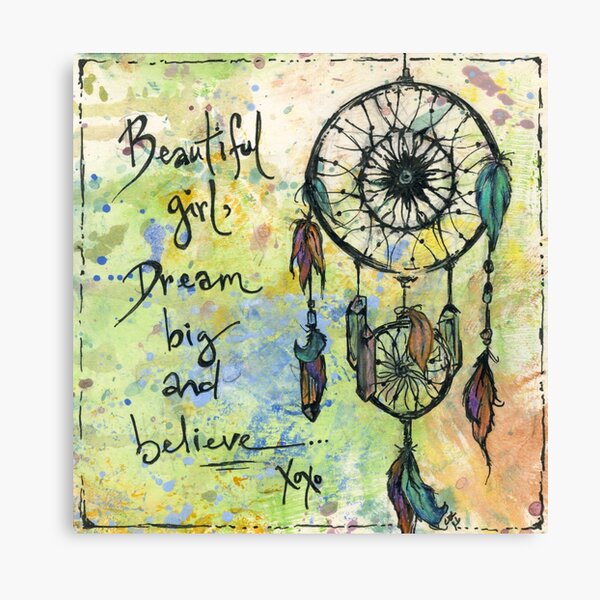 Beautiful girl. Dream big and believe Canvas Print