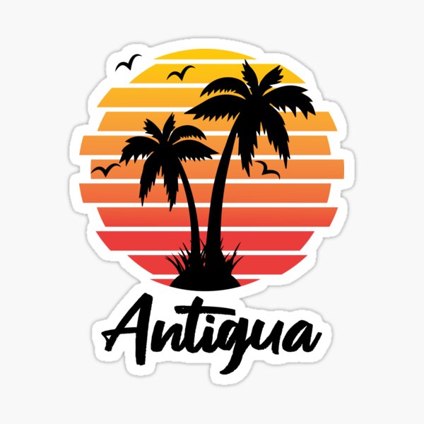 Antigua & Barbuda Country Reflective Decal Bumper Sticker 3.875" x 3" 