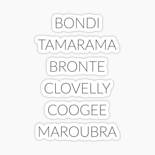 Sydney Beaches, Australia Sticker