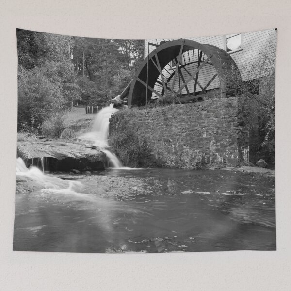 Item preview, Waterwheel and creek in Black and White designed and sold by Allen Penton.