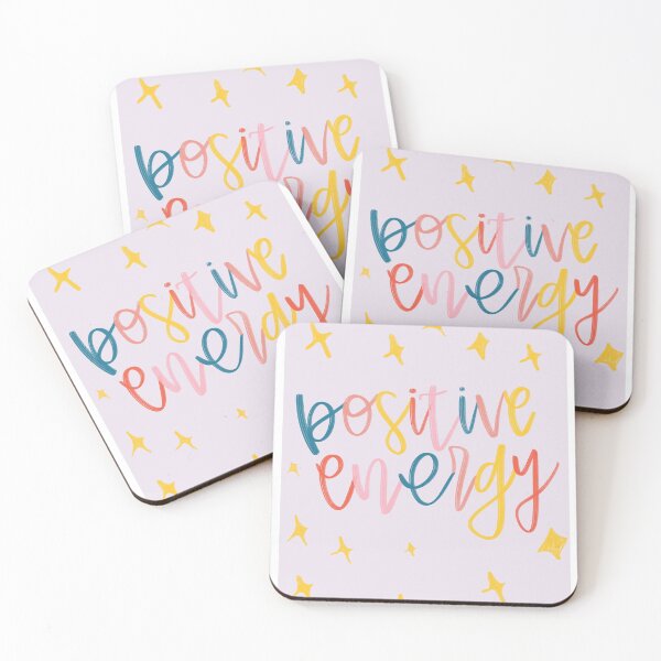 Item preview, Purple Positive Energy Hand Lettered with Stars  designed and sold by kjcrafted.