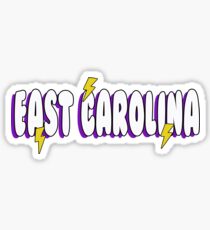East Carolina Bubble Letter Lightning Sticker
