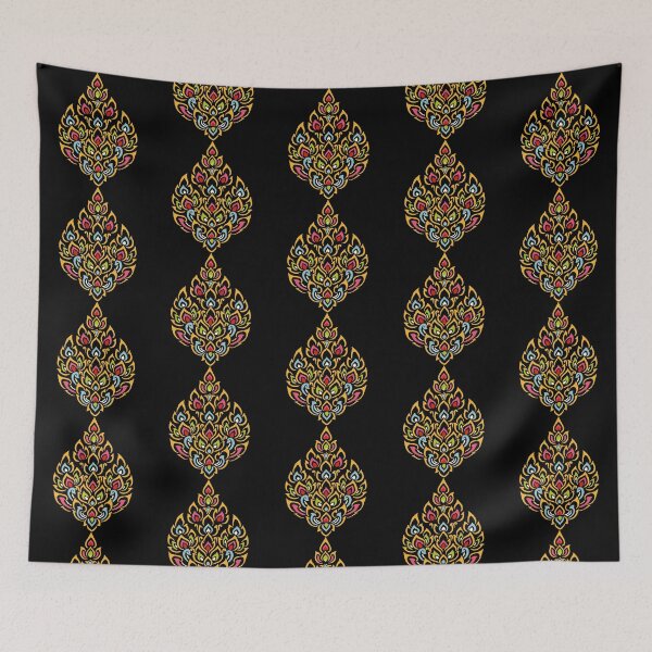 Item preview, Colorful Thai Damask Pattern designed and sold by karwilberevivalcollection.