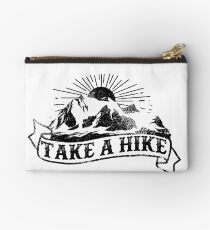 Vintage Take A Hike Retro Sunset Mountains Tattoo Zipper Pouch