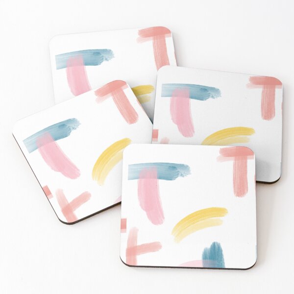Item preview, Abstract Paint Strokes (Pink, Blue, Yellow) designed and sold by kjcrafted.
