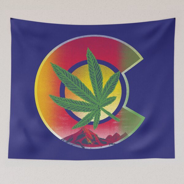 Item preview, vintage colorado flag cannabis leaf designed and sold by inkzella.
