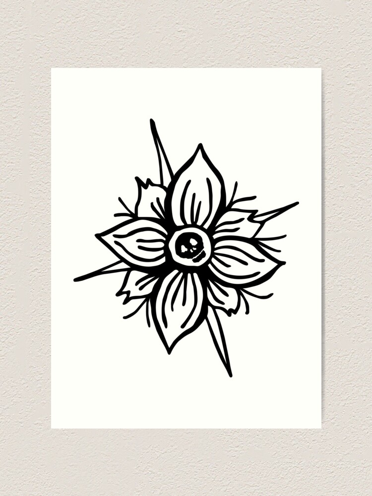 Alternate view of Flower Skull Art Print