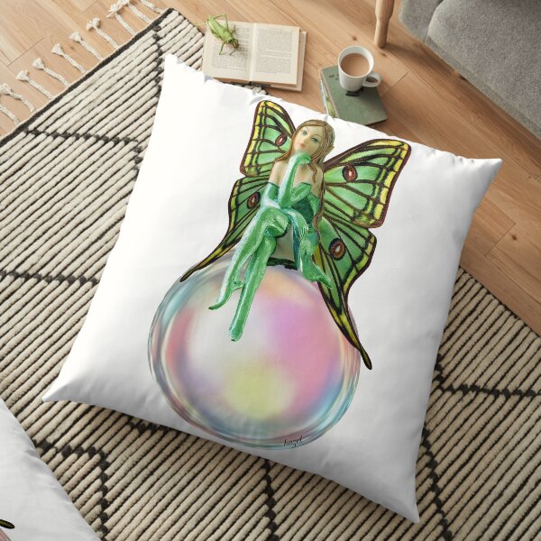 Bubble Fairy, Green Fairy, Floor Pillow