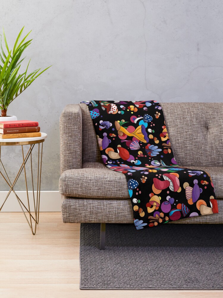 "Mushroom" Throw Blanket for Sale by HighFives555 Redbubble