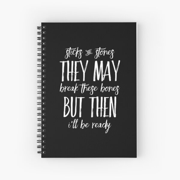 Item preview, Motivational Inspirational and Positive quote -  sticks and stones they may break these bones, but then I’ll be ready typography text art by Word Fandom - wordfandom designed and sold by Kerry Pritchard.