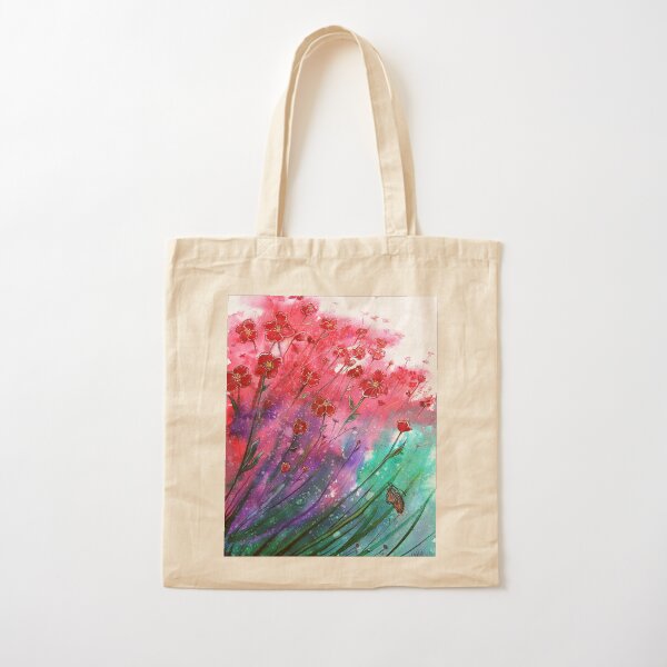 Dancing Poppies Cotton Tote Bag