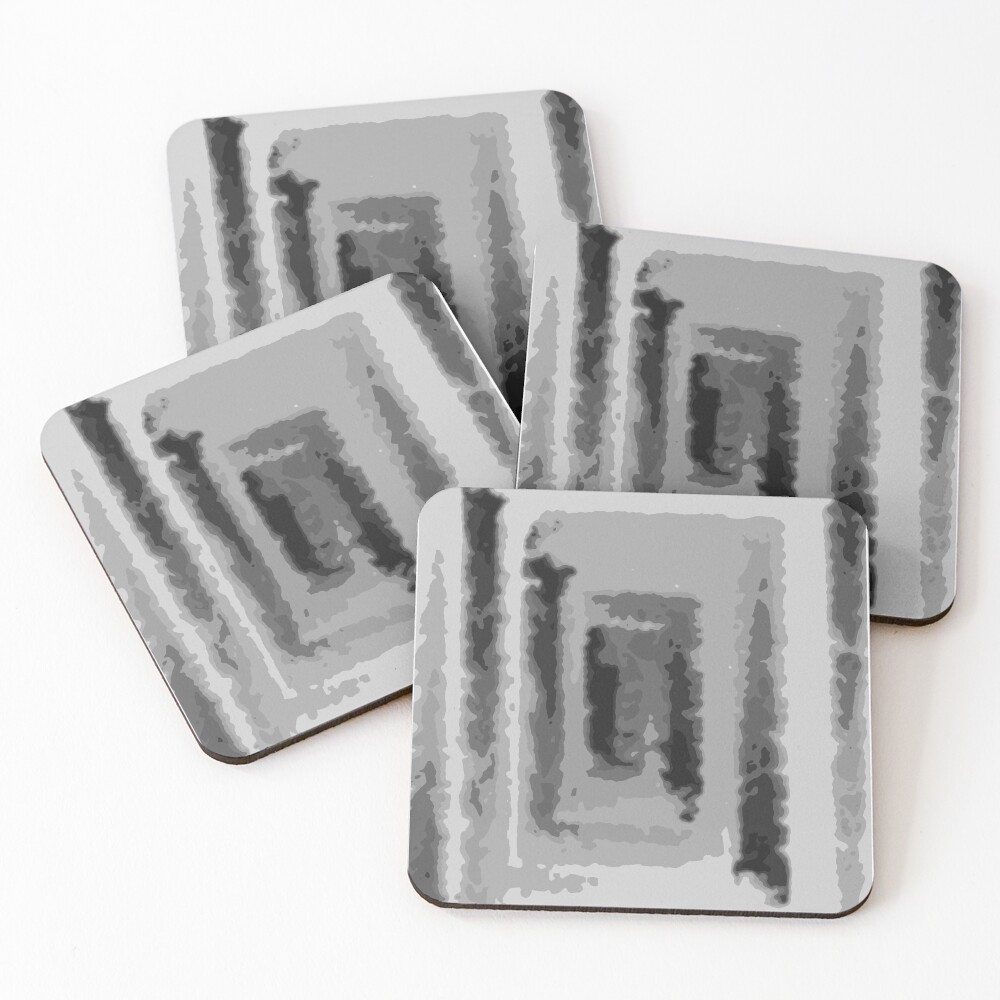 "funky greyscale" Coasters (Set of 4) by spacetoaster Redbubble