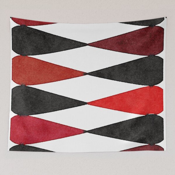 Item preview, Retro Harlequin Pattern in Red, White and Black, perfect for throw pillows and cushions. designed and sold by Alice-Mills.