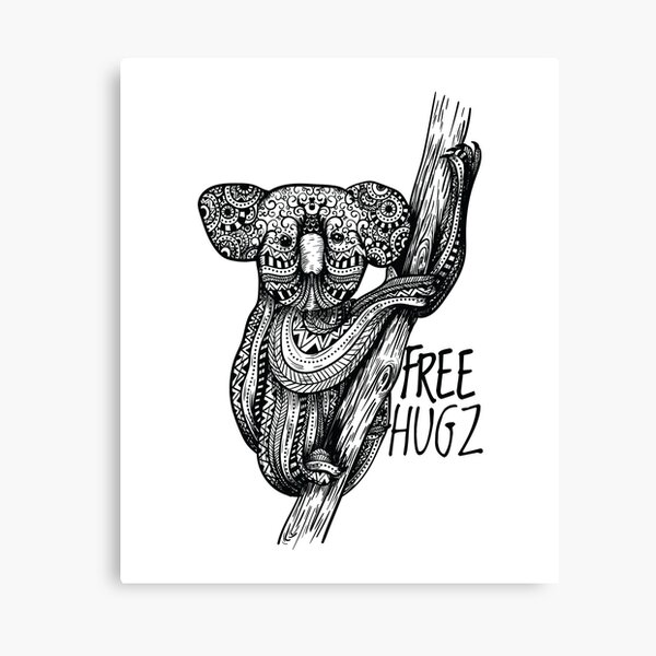Artikel-Vorschau von Koala, Mandala, free hug, designt und verkauft von DerSenat.