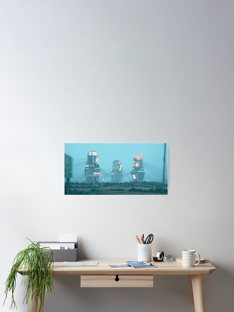 Thumbnail 2 of 3, Poster, Bell Towers designed and sold by simonstalenhag.