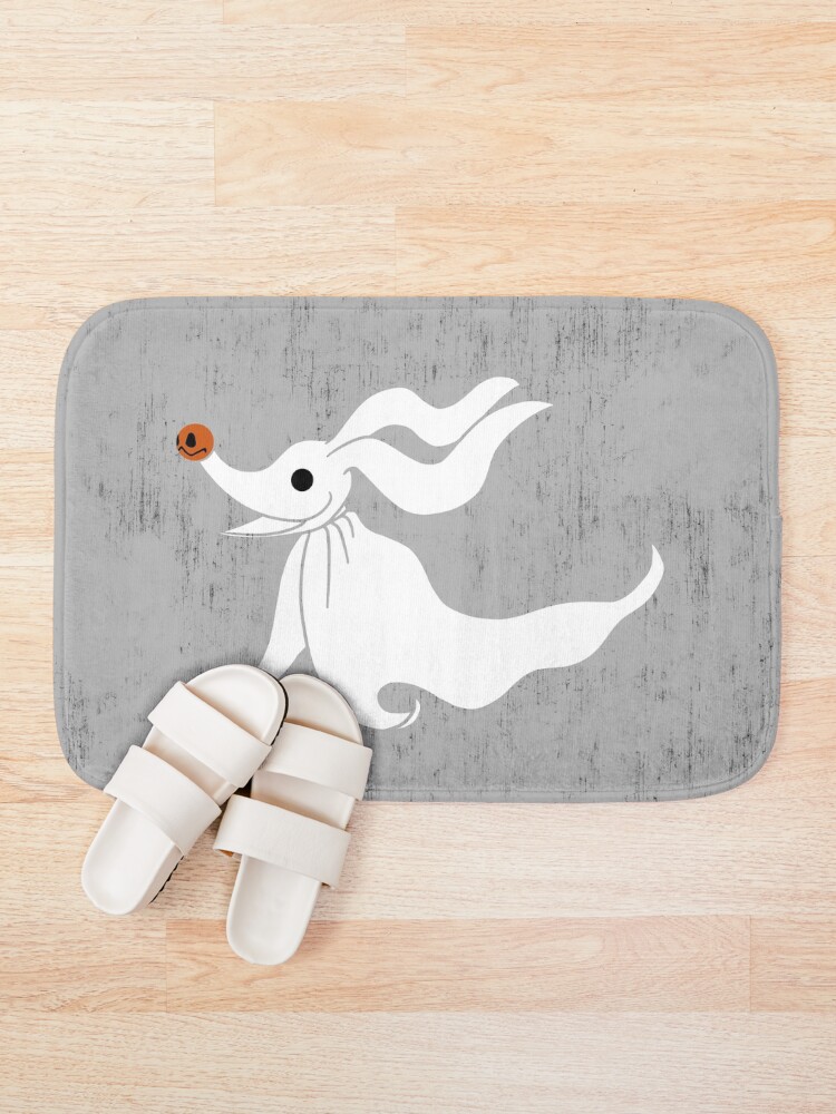 Alternate view of Zero - Nightmare Before Christmas, Skellington, Pumpkin King, White, Grin, Evil, Halloween, Christmas, Finkelstein, Dog, Ghost, Nose Bath Mat