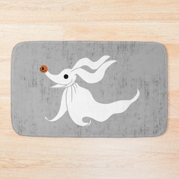Zero - Nightmare Before Christmas, Skellington, Pumpkin King, White, Grin, Evil, Halloween, Christmas, Finkelstein, Dog, Ghost, Nose Bath Mat