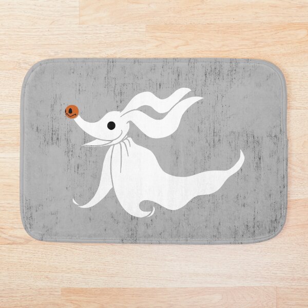 Zero - Nightmare Before Christmas, Skellington, Pumpkin King, White, Grin, Evil, Halloween, Christmas, Finkelstein, Dog, Ghost, Nose Bath Mat
