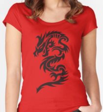 Tribal dragon totem Women's Fitted Scoop T-Shirt