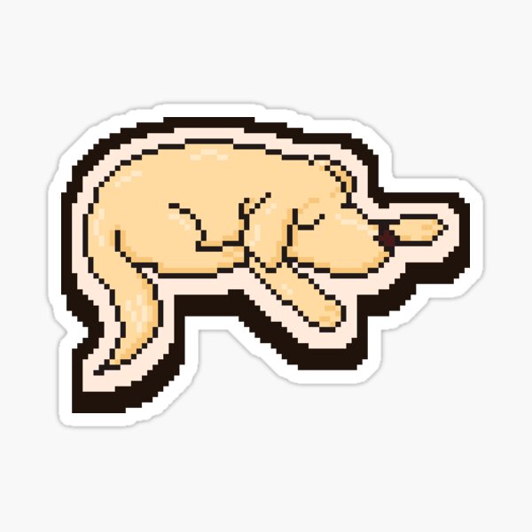 Sleepy pixely dog Sticker
