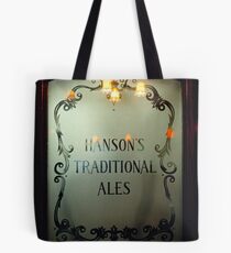Etched glass door in Midland's pub, England, UK Tote Bag