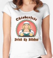 Oktoberfest "Drink Up Bitches" Women's Fitted Scoop T-Shirt