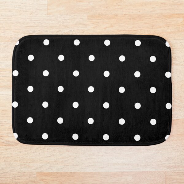 Polka Dots - Black and White Bath Mat