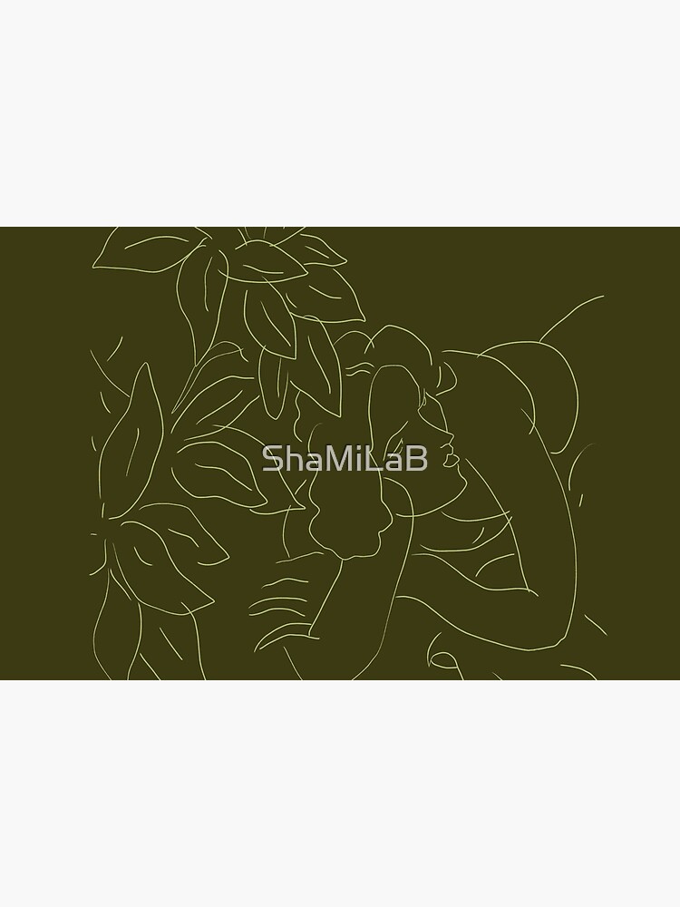 Matisse Line Art #5 Green by ShaMiLaB