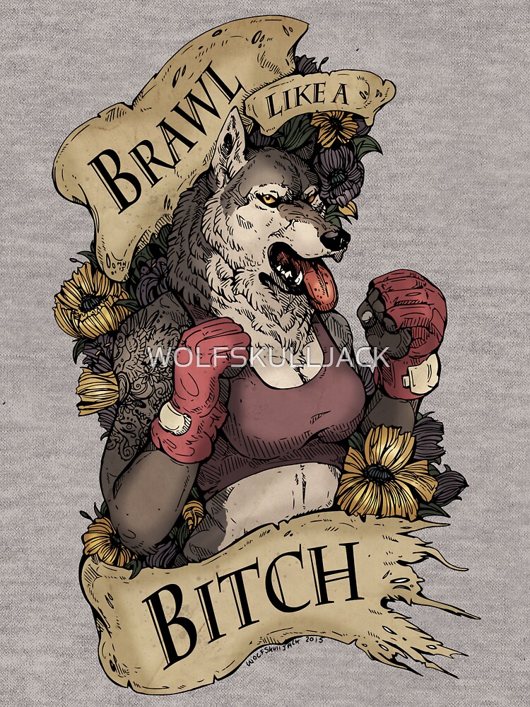 Thumbnail 5 of 5, Lightweight Hoodie, Brawl Like a Bitch designed and sold by WOLFSKULLJACK.