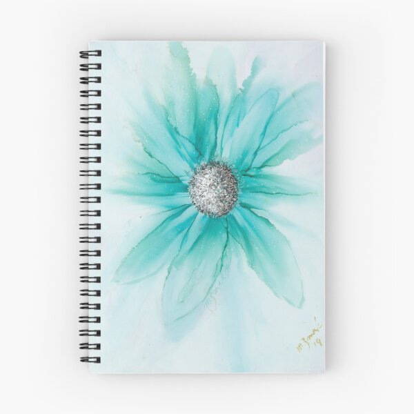 Artikelvorschau, Aqua Flower, alkoholische Tinte auf Yupo entworfen und verkauft von Maureen Zmak.