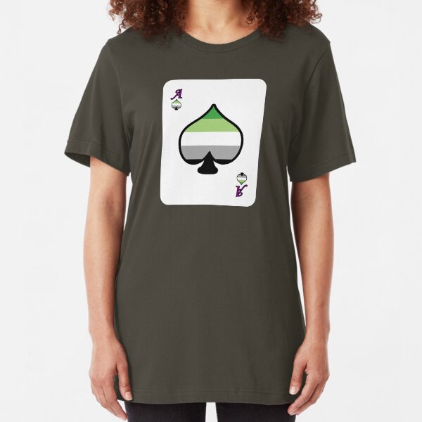 Ace Spectrum Playing Cards: Aromantic Slim Fit T-Shirt