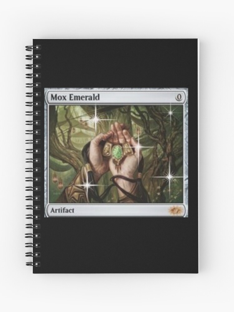 Mox Emerald Mtg Tshirt Design Edit Digital Edit Sticker Tshirt Cosplay Spiral Notebook By Mysticladyart Redbubble