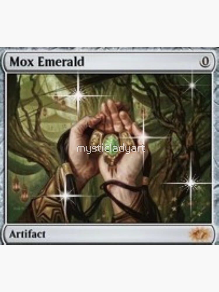 Mox Emerald Mtg Tshirt Design Edit Digital Edit Sticker Tshirt Cosplay Greeting Card By Mysticladyart Redbubble