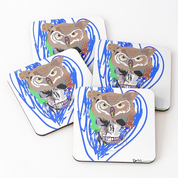 Aperçu de l'œuvre Crâne Hibou Bleu créée et vendue par DashyDesigns.