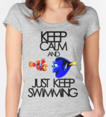 Keep Calm and Just Keep Swimming Women's Fitted Scoop T-Shirt