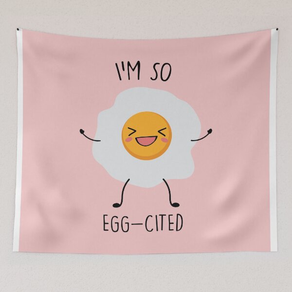 Item preview, I'm So Egg-cited, Funny, Cute, Quote designed and sold by DirtyAngelFace Shop.