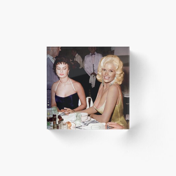 Sophia Loren and Jayne Mansfield 1957 - In Color Acrylic Block