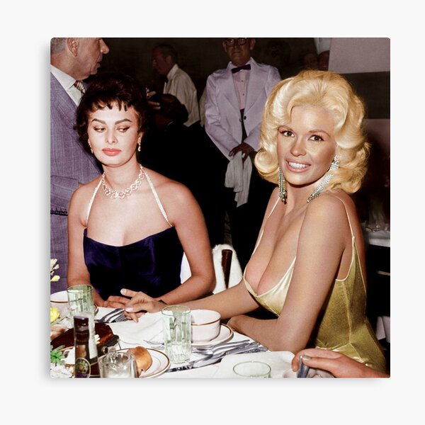 Sophia Loren and Jayne Mansfield 1957 - In Color Canvas Print