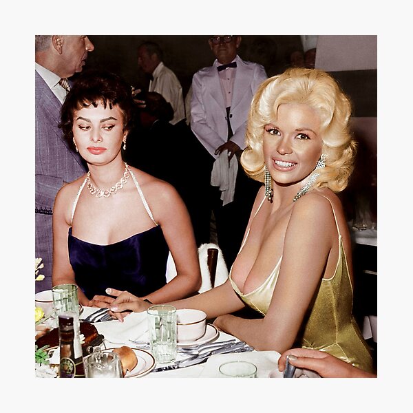 Sophia Loren and Jayne Mansfield 1957 - In Color Photographic Print