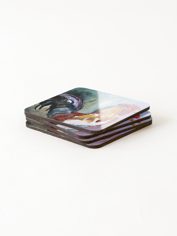 Thumbnail 4 of 5, Coasters (Set of 4), "The Early Riser" designed and sold by timsmith.