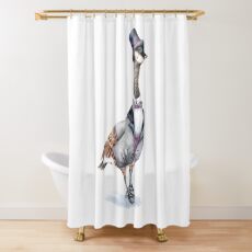 Victorian Gentleman Goose in a Top Hat Shower Curtain