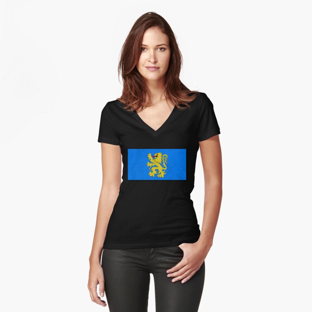 Item preview, Fitted V-Neck T-Shirt designed and sold by synaptyx.