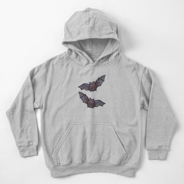 Creepy Cute Hand Painted Halloween Bat Pattern Kids Pullover Hoodie