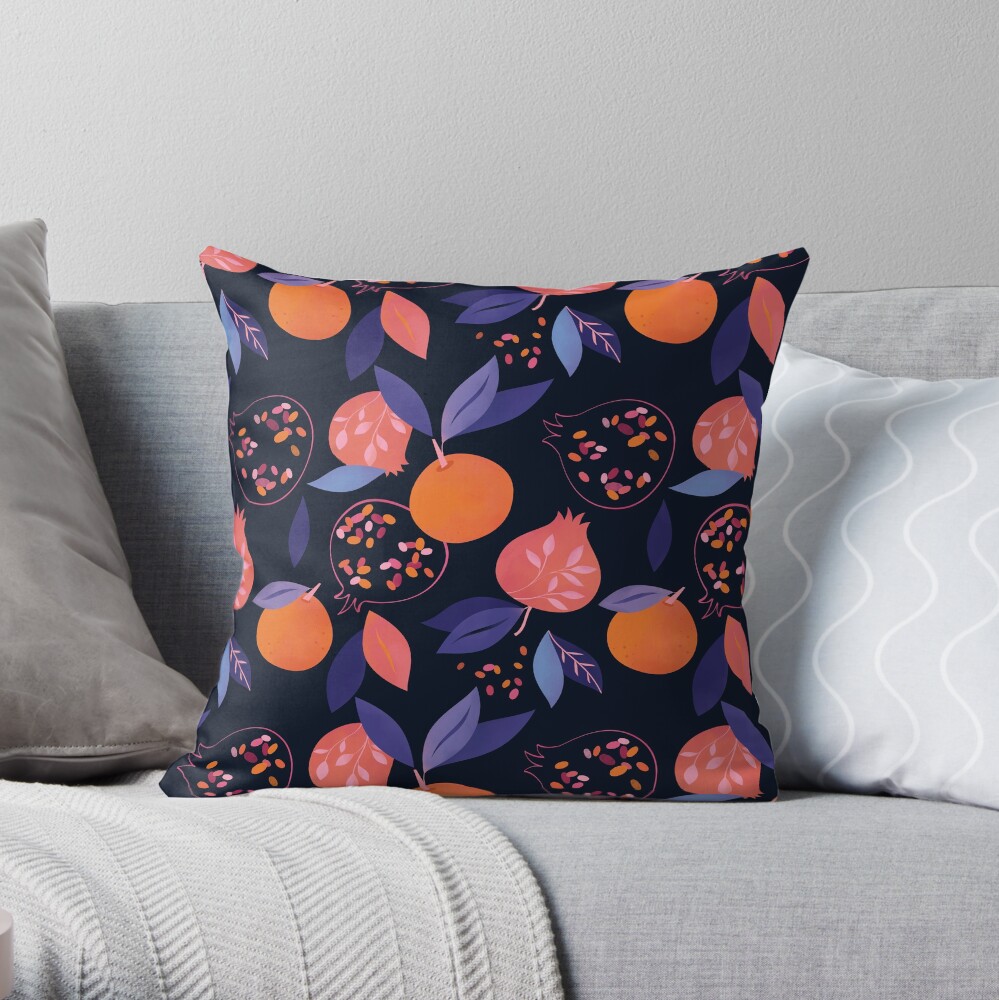 Fruit Gathering Throw Pillow