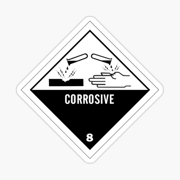 FREE P+P WARNING CORROSIVE SIGNS & STICKERS ALL SIZES WCD47 ALL MATERIALS 