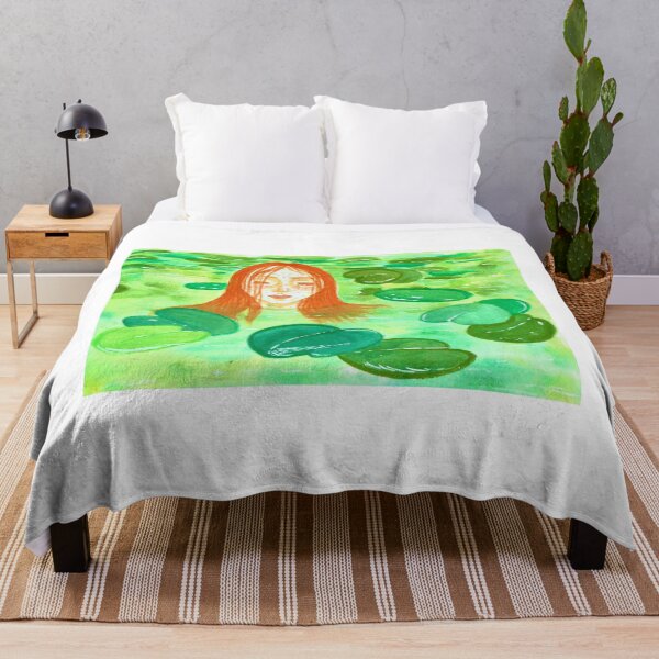 Item preview, Little mermaid hiding in the pond of waterlilies designed and sold by MaggieCreates.