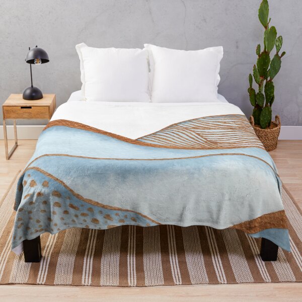 Item preview, Blue Gold Abstract Mountain Landscape designed and sold by Kris Kivu.