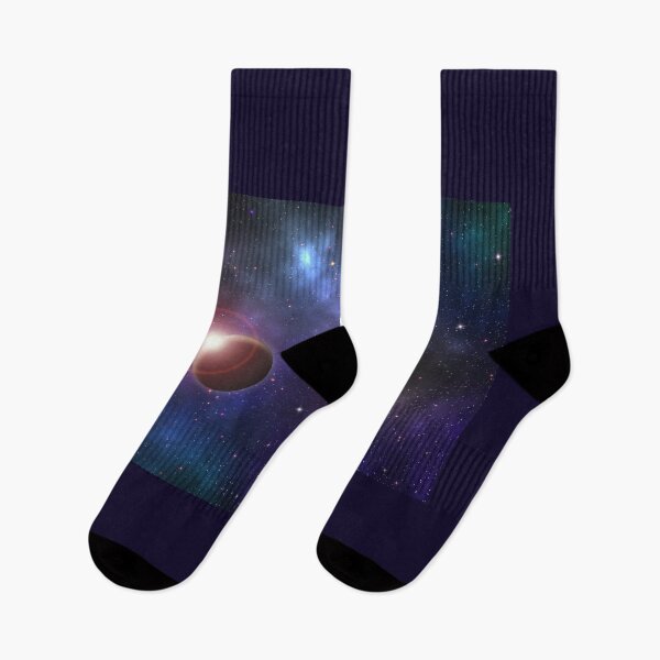 Item preview, Mystery planet against colorful nebula cosmos sky designed and sold by Lukasz Szczepanski.