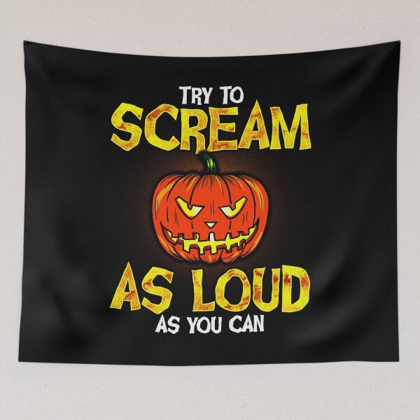 Item preview, Funny Halloween Carved Pumpkin Jack O'Lantern Scream As Loud As You Can designed and sold by UniQueensShop.
